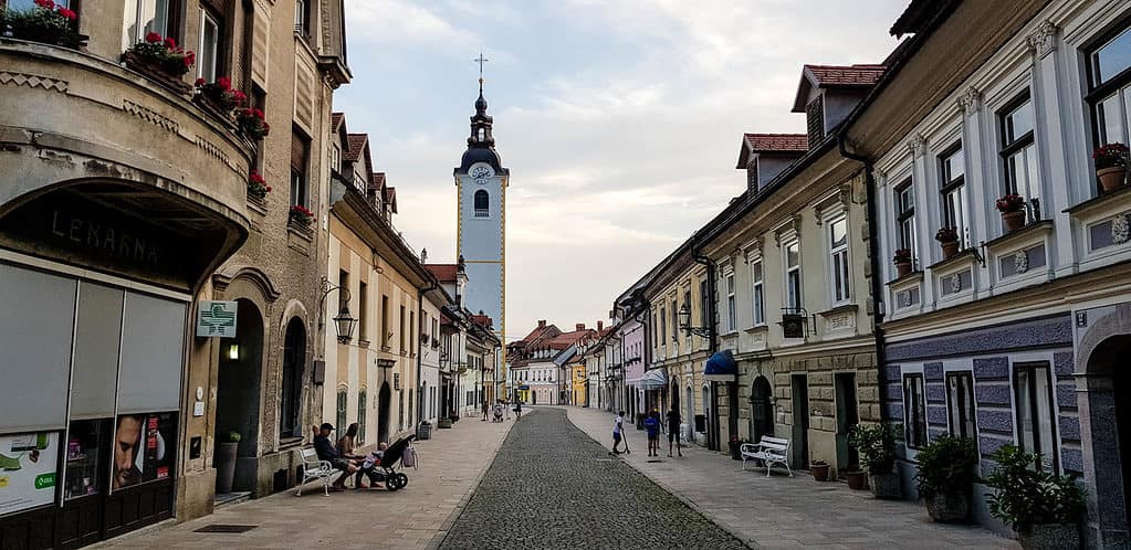 Street in Kamnik, Slovenia.
