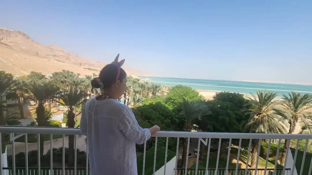 Overlooking the Dead Sea from our hotel in Israel