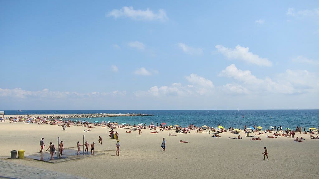 Bogatell beach in Barcelona, Spain