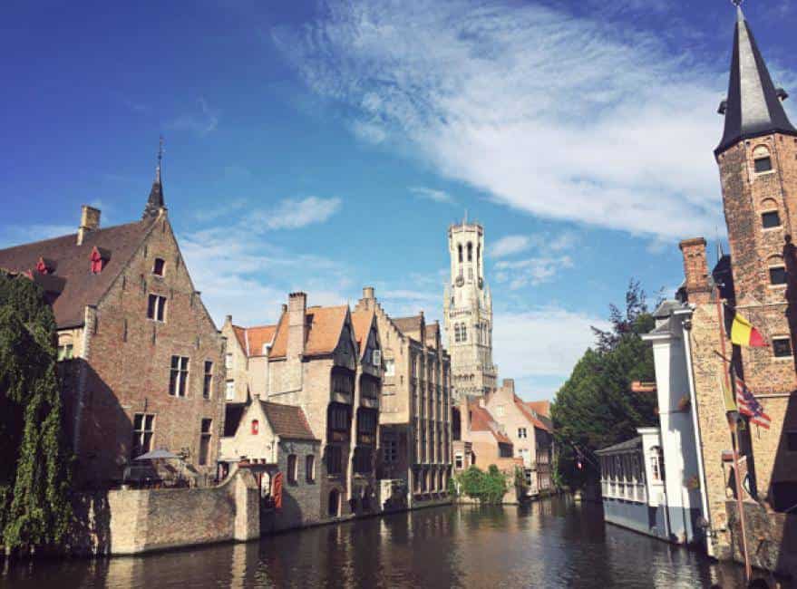 Exploring the canals in Bruges