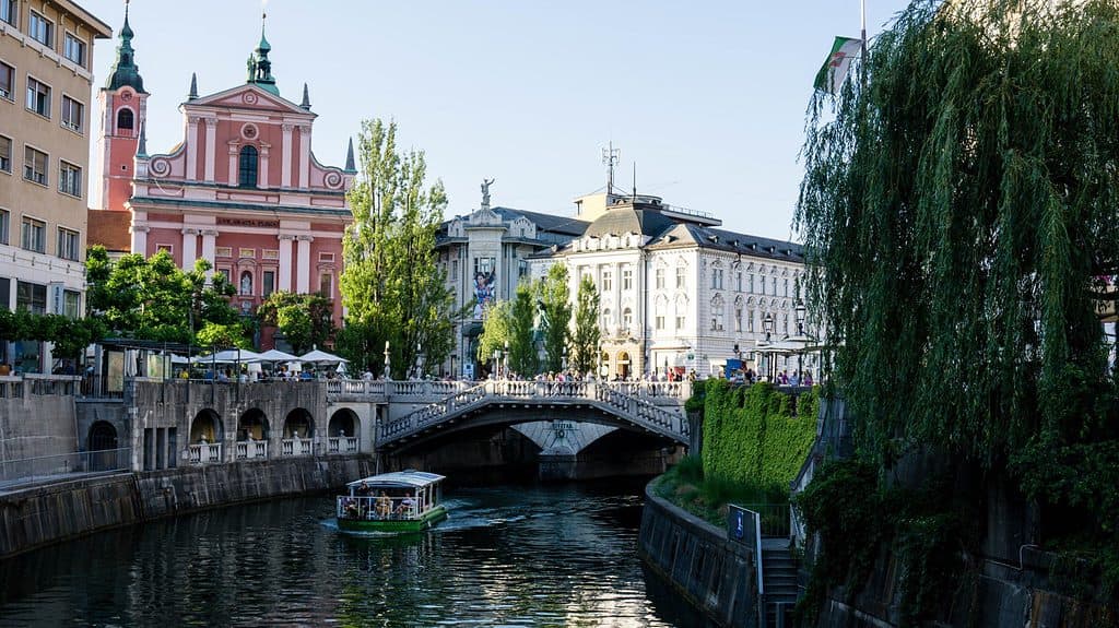 The City Center of Ljubljana, Slovenia.