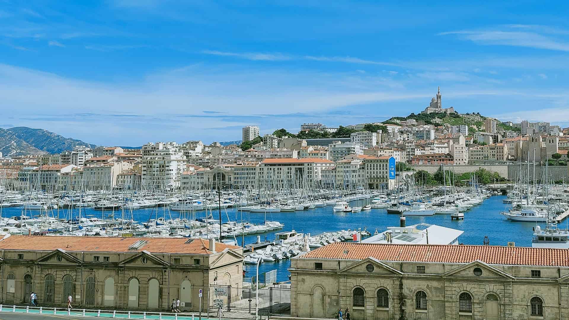 Yacht harbor in Marseille, France.