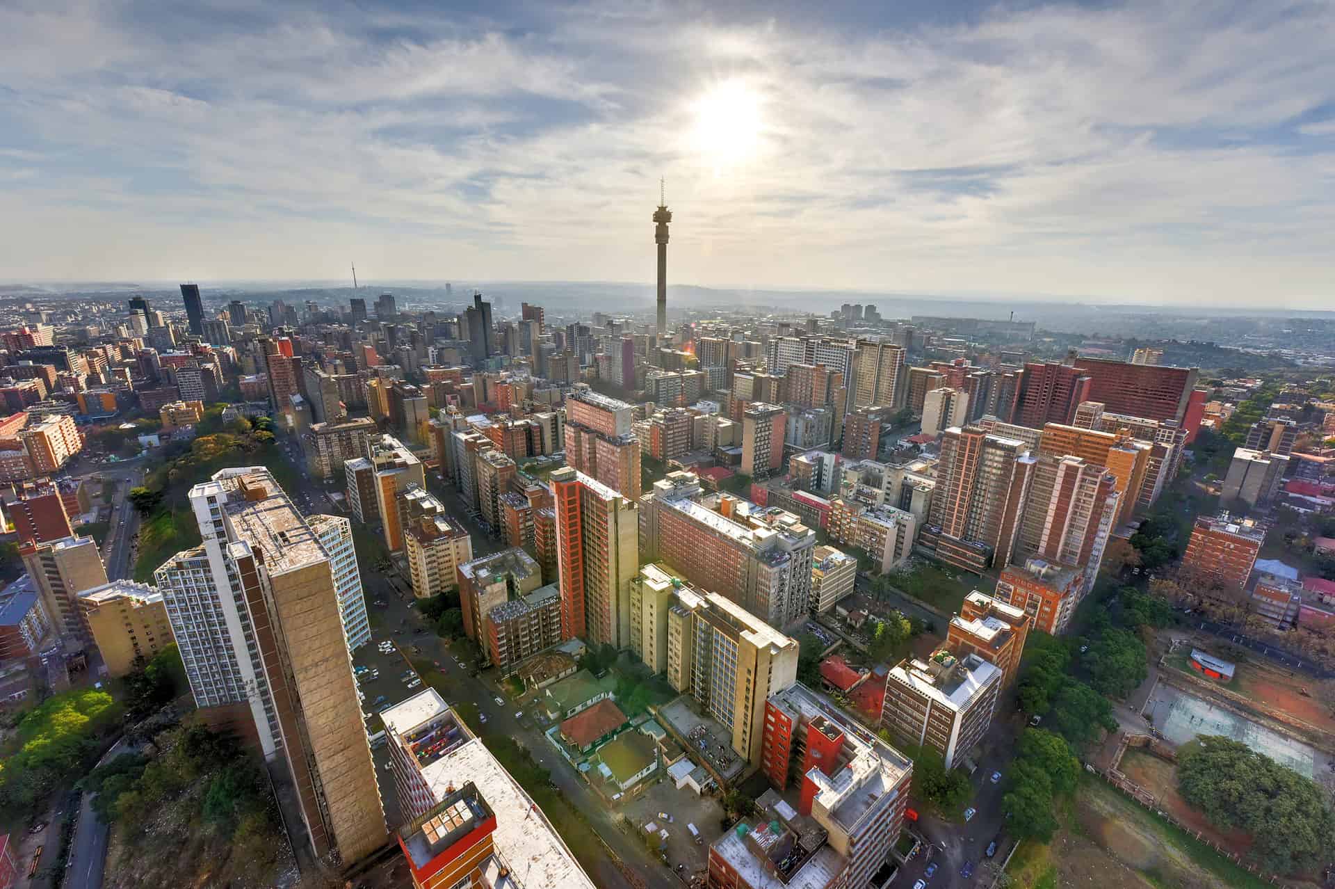An aerial view of Johannesburg, South Africa