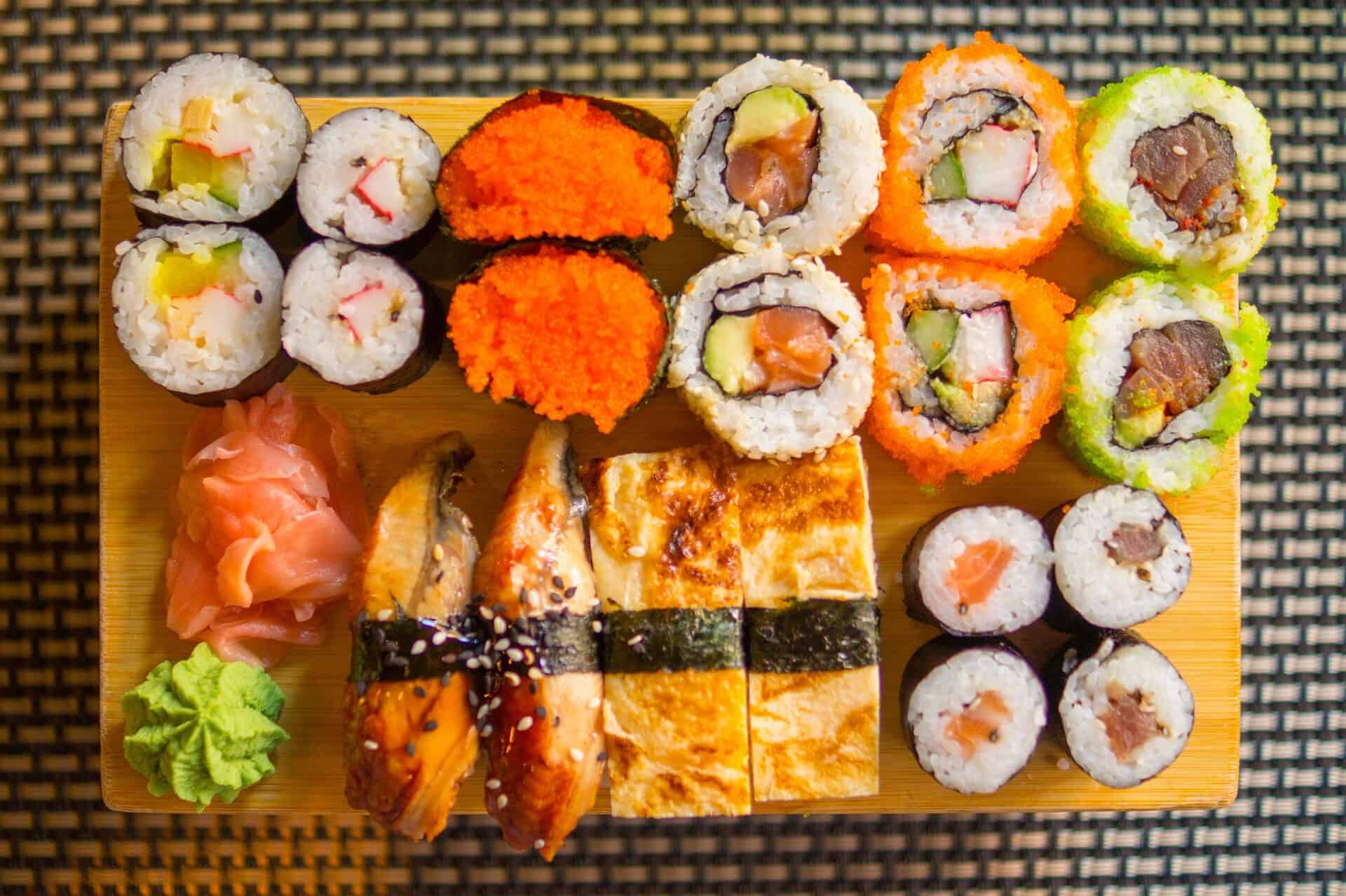 Different Japanese sushi styles.