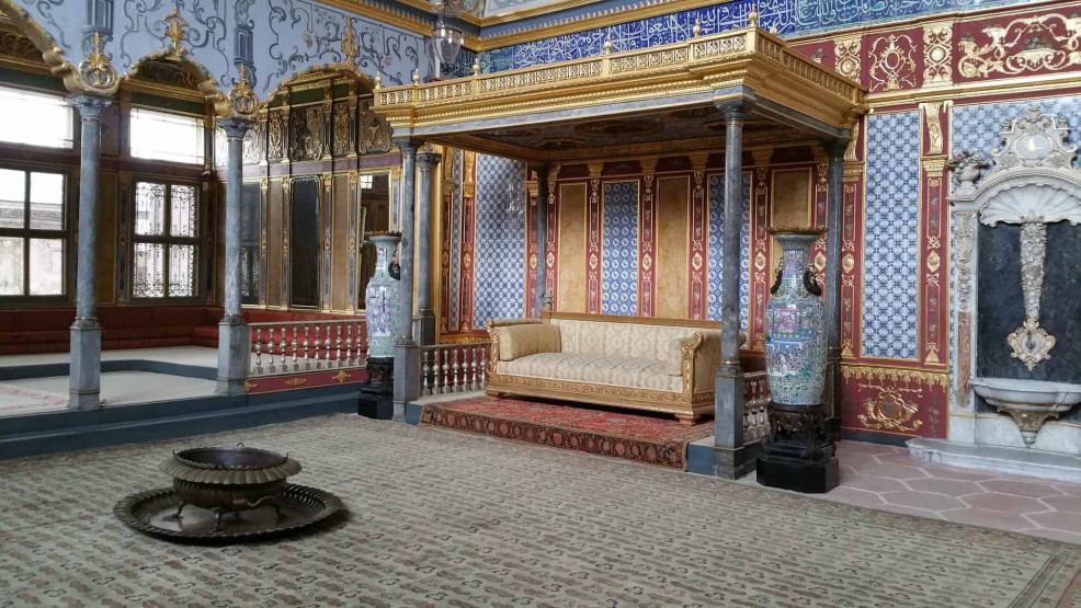 Inside the Topkapi Palace in Istanbul, Turkey.