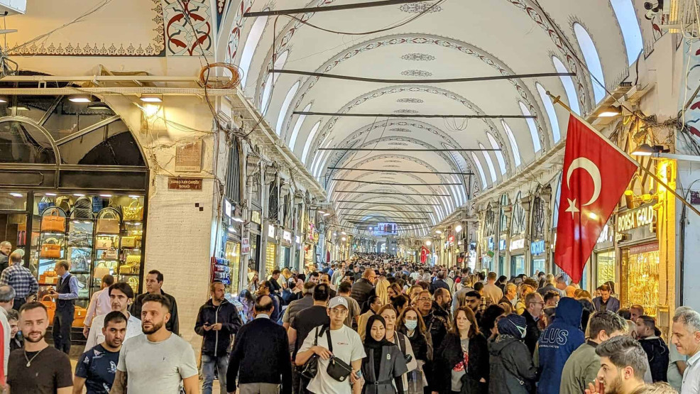 Inside the Grand Bazaar in Istanbul, Turkey.