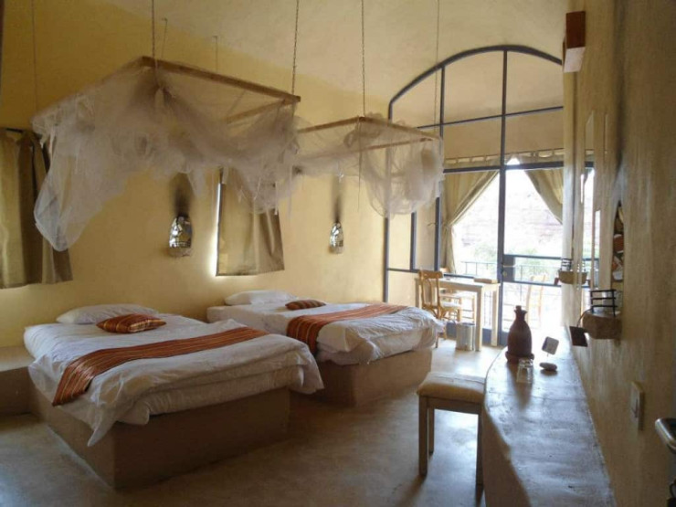 The rooms in the ecolodge.