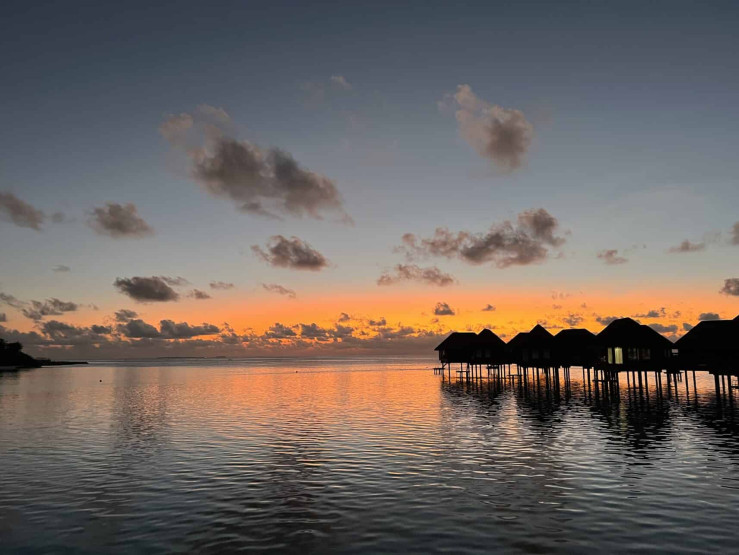 Evening atmosphere at the Club Med water villas, Maldives