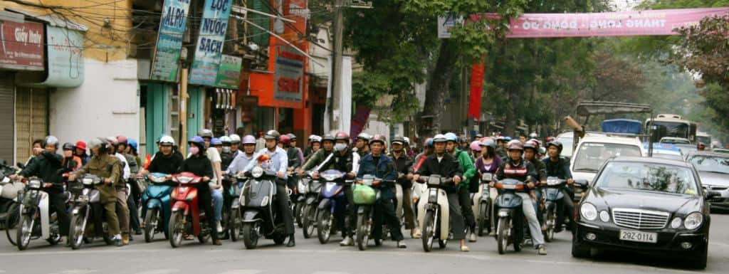 Exploring the streets of Hanoi, Vietnam.