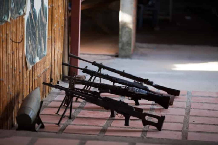 Machine guns and Bazooka's in Cambodia