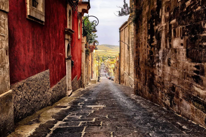 A typical alley in Sicily, Italy.